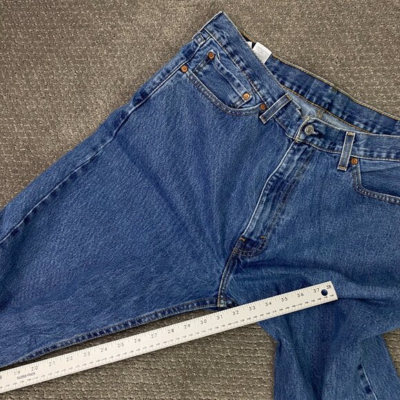 Levi's 505 Regular Fit Straight Leg Jeans Men's 40 x 32 Fits 41 x 31 Blue Cotton - Picture 11 of 12